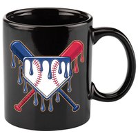Baseball Ice Cream Drip Driping  11oz C Handle Ceramic Mug