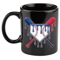 Baseball Ice Cream Drip Driping  11oz C Handle Ceramic Mug