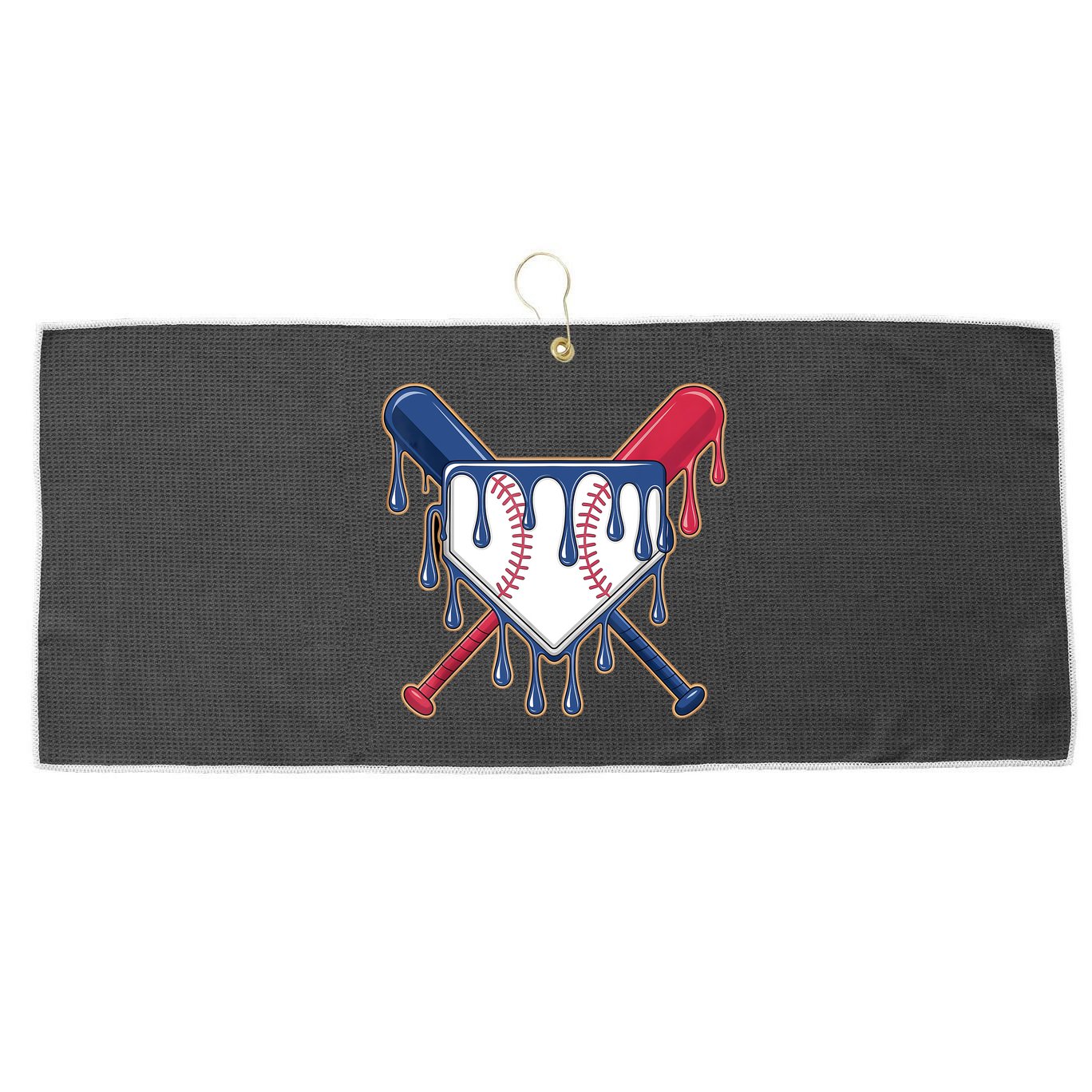 Baseball Ice Cream Drip Driping  Large Microfiber Waffle Golf Towel
