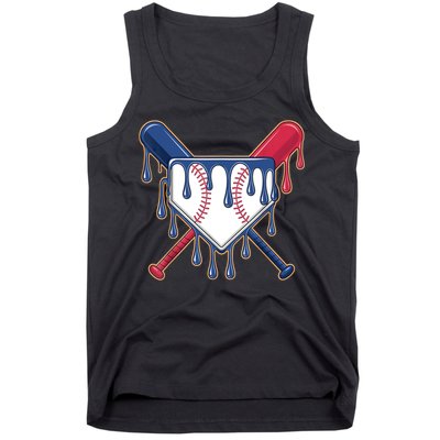 Baseball Ice Cream Drip Driping  Tank Top