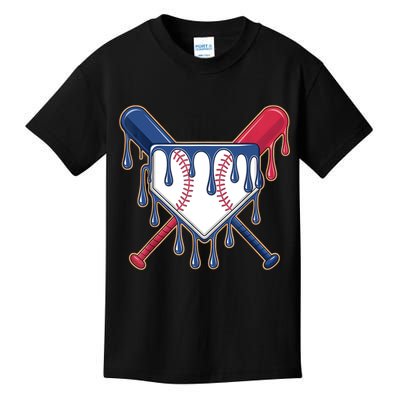 Baseball Ice Cream Drip Driping  Kids T-Shirt