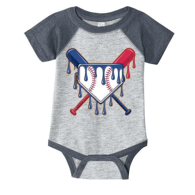 Baseball Ice Cream Drip Driping  Infant Baby Jersey Bodysuit