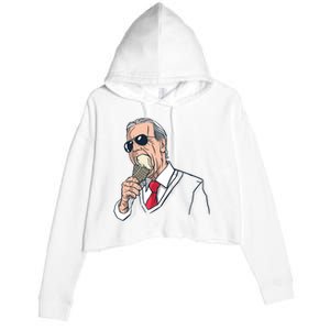 Biden Ice Cream Crop Fleece Hoodie