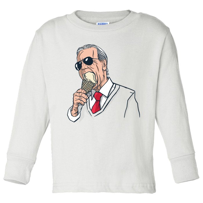 Biden Ice Cream Toddler Long Sleeve Shirt