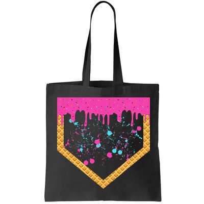 Baseball Ice Cream Dripping Baseball Home Plate Drip Bag