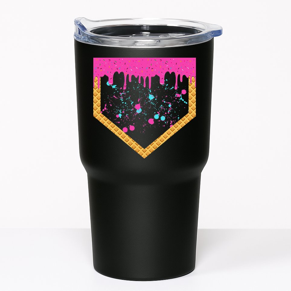 Baseball Ice Cream Dripping Baseball Home Plate Drip Tumbler