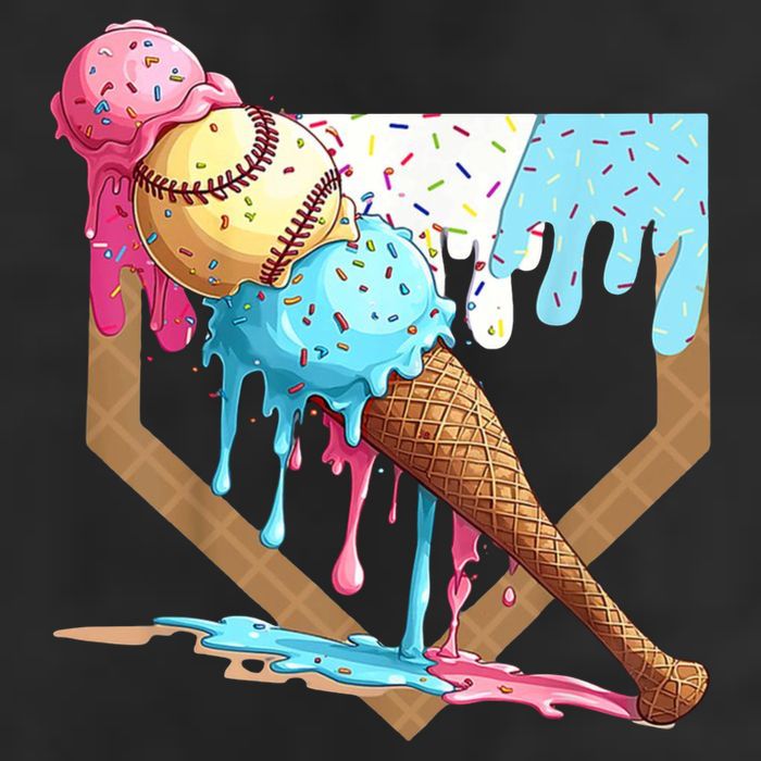 Baseball Ice Cream Dripping Home Plate Cool Comfort Performance Bucket Hat