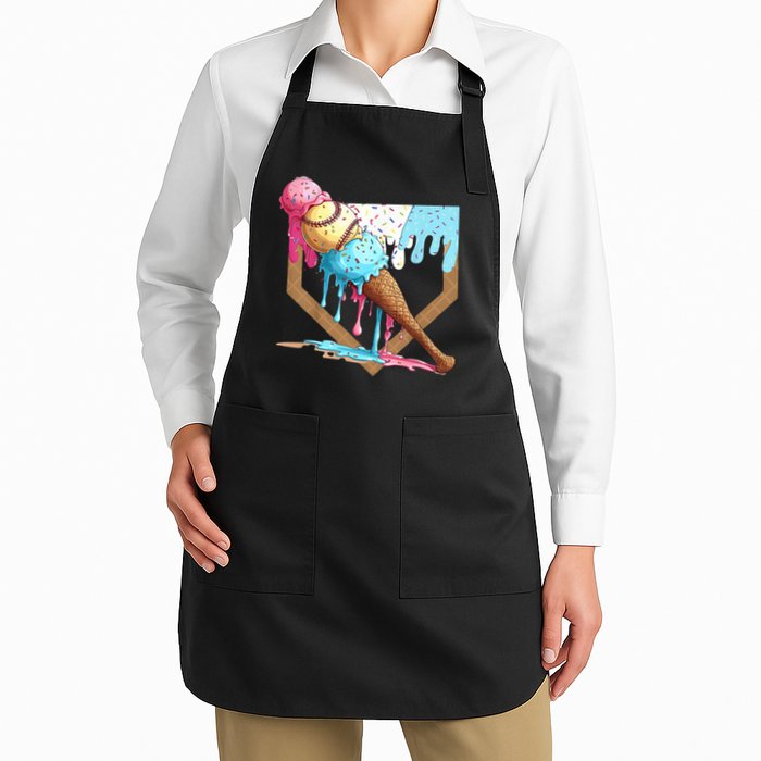 Baseball Ice Cream Dripping Home Plate Apron