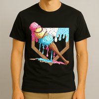 Baseball Ice Cream Dripping Home Plate T-Shirt