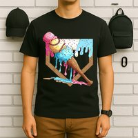 Baseball Ice Cream Dripping Home Plate T-Shirt