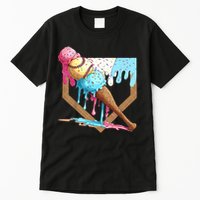 Baseball Ice Cream Dripping Home Plate Tall T-Shirt