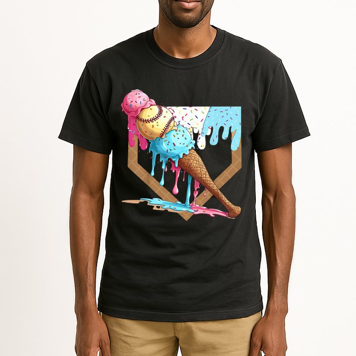 Baseball Ice Cream Dripping Home Plate Tall T-Shirt
