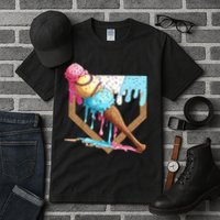 Baseball Ice Cream Dripping Home Plate Tall T-Shirt