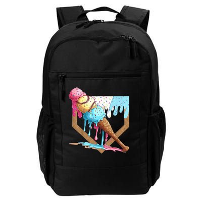 Baseball Ice Cream Dripping Home Plate Backpack