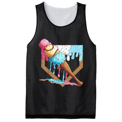 Baseball Ice Cream Dripping Home Plate Mesh Reversible Basketball Jersey Tank