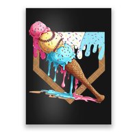 Baseball Ice Cream Dripping Home Plate Poster