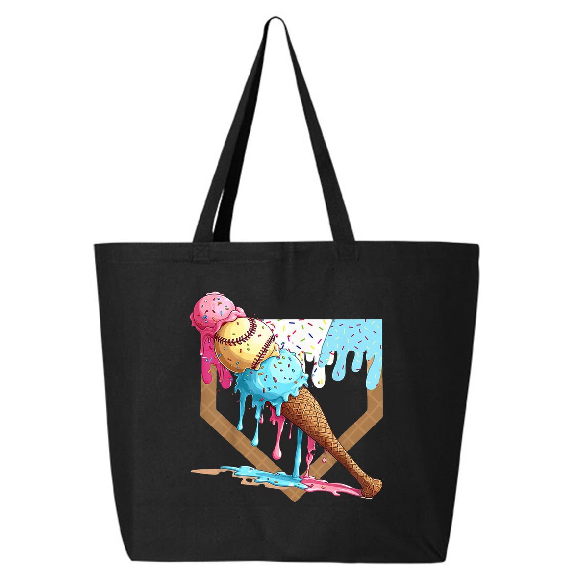 Baseball Ice Cream Dripping Home Plate 25L Jumbo Tote