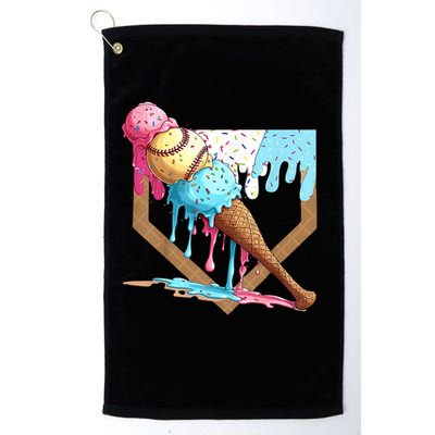 Baseball Ice Cream Dripping Home Plate Golf Towel