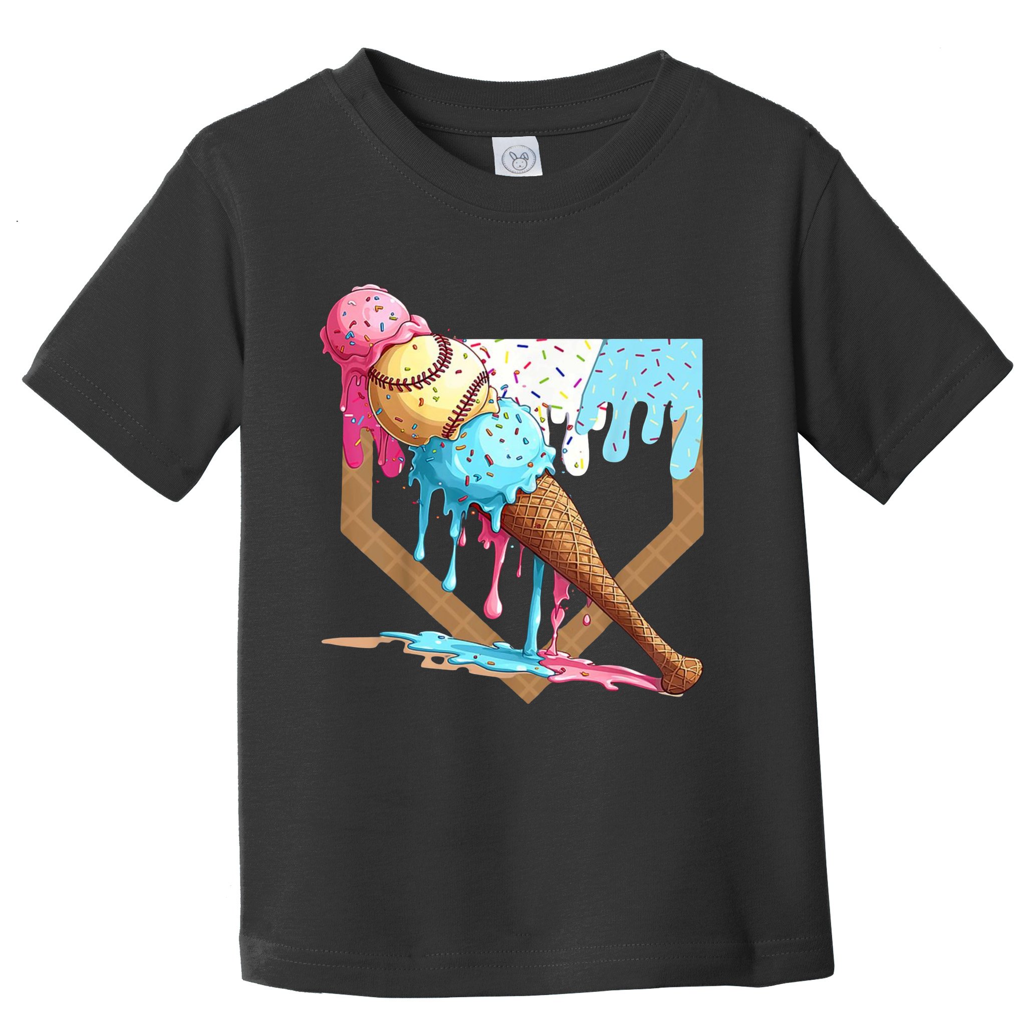 Baseball Ice Cream Dripping Home Plate Toddler T-Shirt