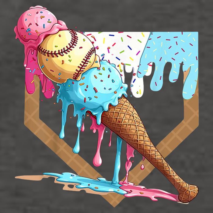 Baseball Ice Cream Dripping Home Plate Vector Backpack