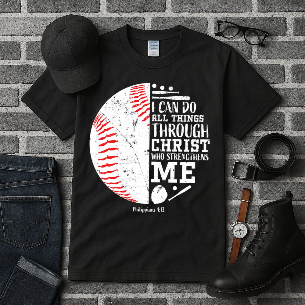 Baseball I Can Do All Thing Through Christ Who Strengthens Me Tall T-Shirt