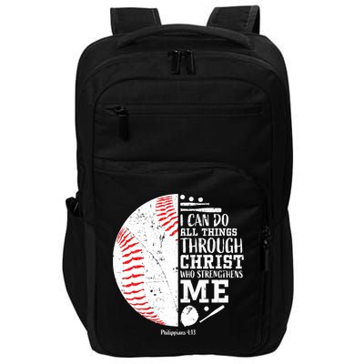 Baseball I Can Do All Thing Through Christ Who Strengthens Me Impact Tech Backpack