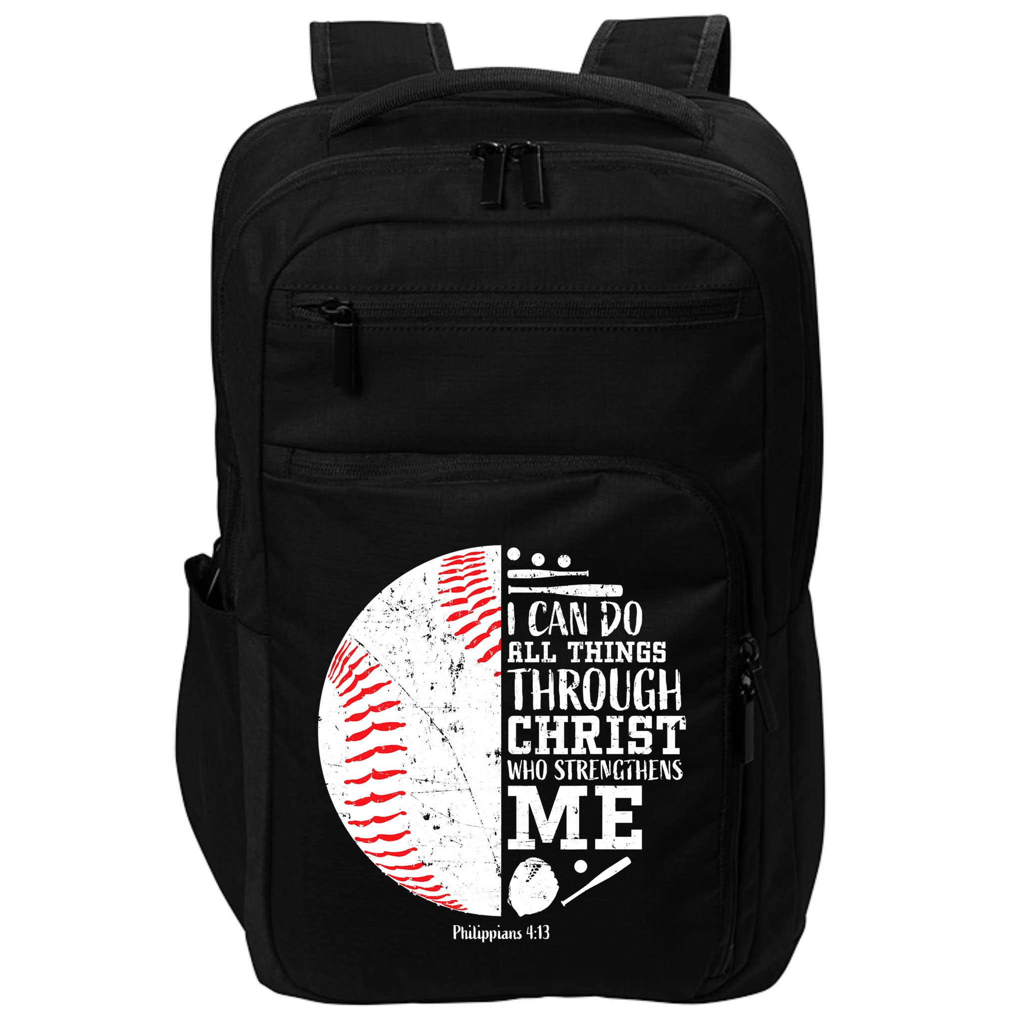 Baseball I Can Do All Thing Through Christ Who Strengthens Me Impact Tech Backpack