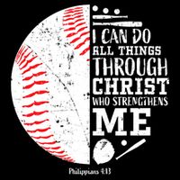 Baseball I Can Do All Thing Through Christ Who Strengthens Me 16 in Basic Backpack