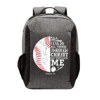 Baseball I Can Do All Thing Through Christ Who Strengthens Me Vector Backpack
