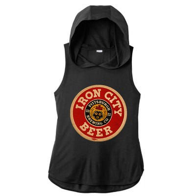 Beer Irons City Pittsburgh Beer Lover Ladies PosiCharge Tri-Blend Wicking Draft Hoodie Tank