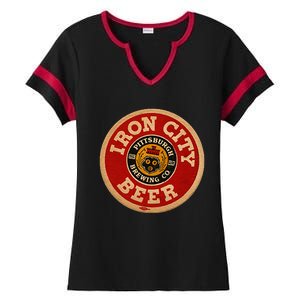 Beer Irons City Pittsburgh Beer Lover Ladies Halftime Notch Neck Tee