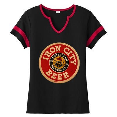 Beer Irons City Pittsburgh Beer Lover Ladies Halftime Notch Neck Tee