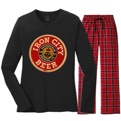 Beer Irons City Pittsburgh Beer Lover Women's Long Sleeve Flannel Pajama Set 