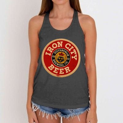 Beer Irons City Pittsburgh Beer Lover Women's Knotted Racerback Tank