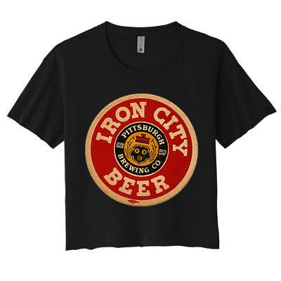 Beer Irons City Pittsburgh Beer Lover Women's Crop Top Tee