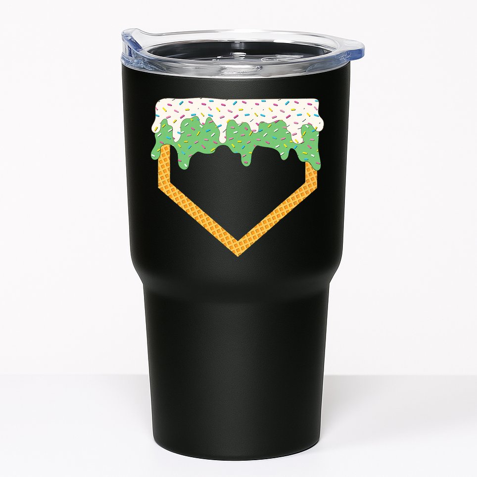 Baseball Ice Cream Dripping Baseball Home Plate Drip Tumbler