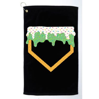Baseball Ice Cream Dripping Baseball Home Plate Drip Golf Towel