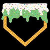 Baseball Ice Cream Dripping Baseball Home Plate Drip Visor