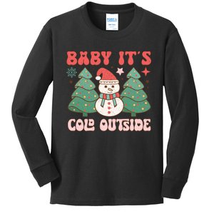 Baby ItS Cold Outside Holiday Graphic Kids Long Sleeve Shirt