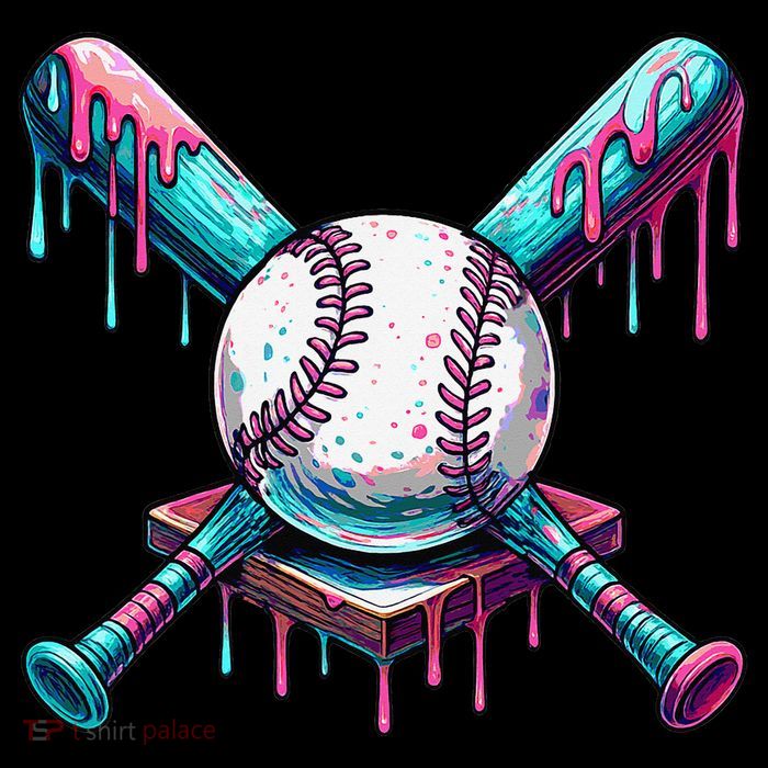 Baseball Ice Cream Drip Baseball Tall T-Shirt