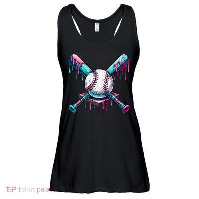 Baseball Ice Cream Drip Baseball Ladies Essential Flowy Tank