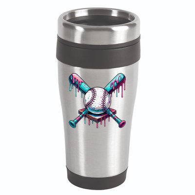 Baseball Ice Cream Drip Baseball 16oz Travel Tumbler