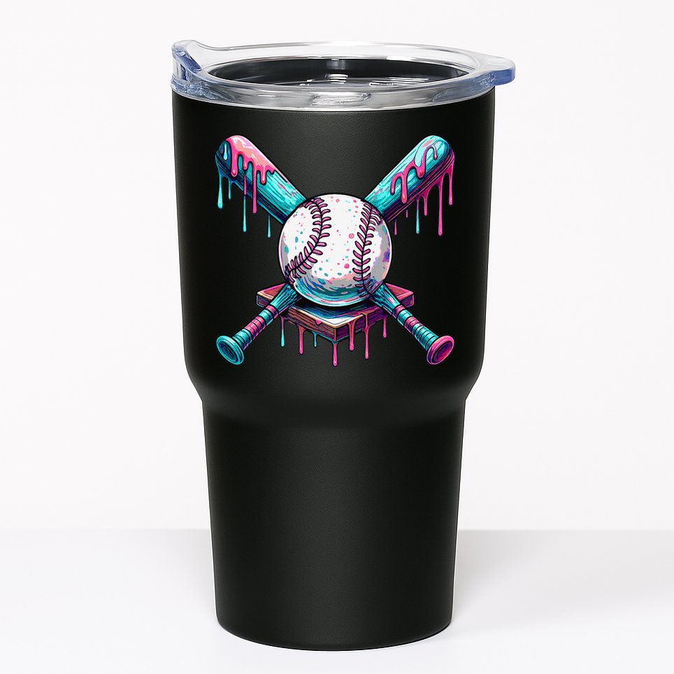 Baseball Ice Cream Drip Baseball Tumbler