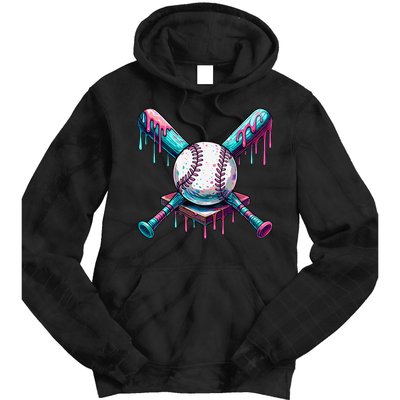 Baseball Ice Cream Drip Baseball Tie Dye Hoodie