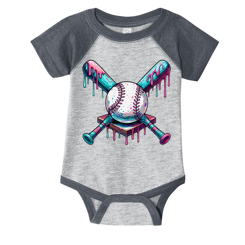 Baseball Ice Cream Drip Baseball Infant Baby Jersey Bodysuit
