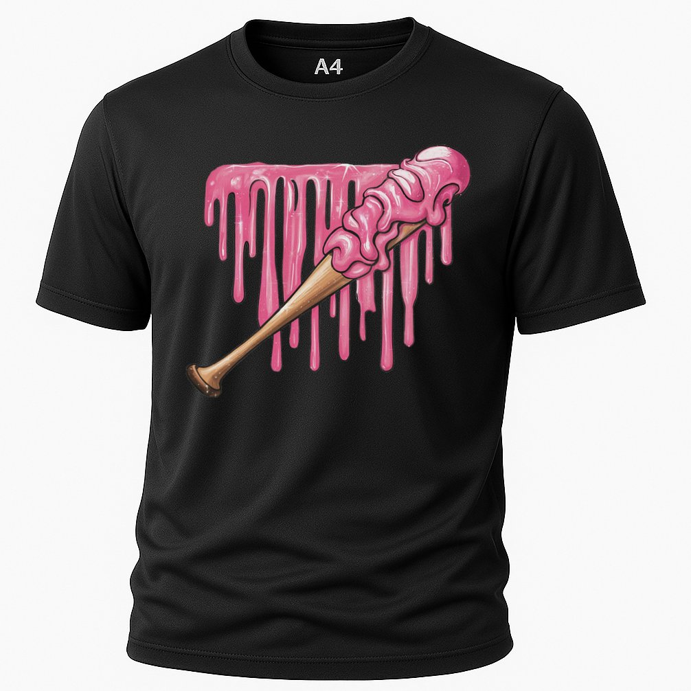 Baseball Ice Cream Baseball Bat With Sprinkles Drip Performance Shirt