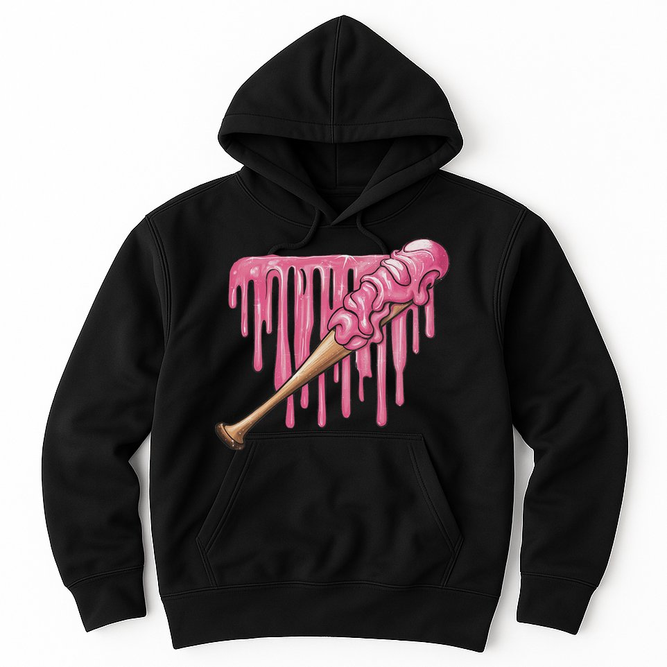 Baseball Ice Cream Baseball Bat With Sprinkles Drip Hoodie