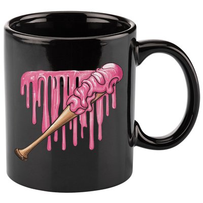 Baseball Ice Cream Baseball Bat With Sprinkles Drip 11oz C Handle Ceramic Mug