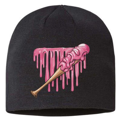 Baseball Ice Cream Baseball Bat With Sprinkles Drip Sustainable Beanie