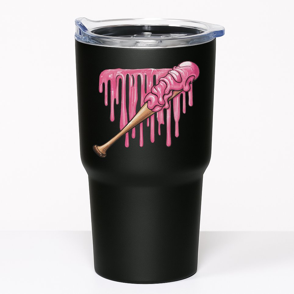 Baseball Ice Cream Baseball Bat With Sprinkles Drip Tumbler